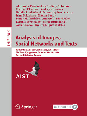 cover image of Analysis of Images, Social Networks and Texts